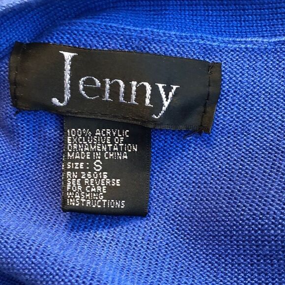 Vintage‎ Jenny Cardigan Acrylic Sweater Blue - Picture 6 of 6